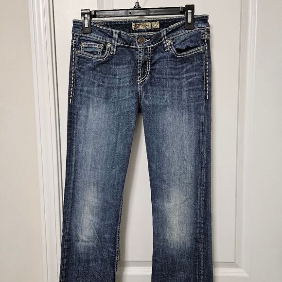 BKE Jeans Women’s 26x35.5 (28x32) Kate Low-Rise Bootcut Distressed Thick Stitch - Picture 4 of 10